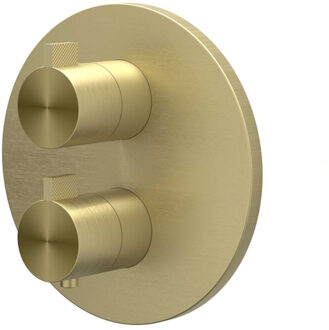 Afbouwdeel IVY Tribe Inbouwthermostaat 2-Weg Met Rond Rozet Geborsteld RVS316 Mat Goud PVD