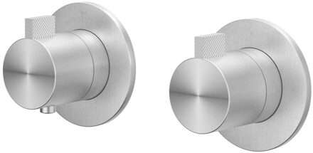 Afbouwdeel IVY Tribe Inbouwthermostaat 2-weg Stop-Omstel Symmetry Met Rond Rozet Geborsteld RVS316 IVY