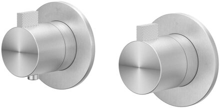 Afbouwdeel IVY Tribe Inbouwthermostaat 2-weg Stop-Omstel Symmetry Met Rond Rozet Geborsteld RVS316 IVY