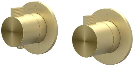 Afbouwdeel IVY Tribe Inbouwthermostaat 2-weg Stop-Omstel Symmetry Met Rond Rozet RVS316 Geborsteld Mat Koper PVD Geborsteld RVS316 Mat Koper PVD