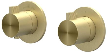 Afbouwdeel IVY Tribe Inbouwthermostaat 2-weg Stop-Omstel Symmetry Met Rond Rozet RVS316 Geborsteld Mat Koper PVD IVY
