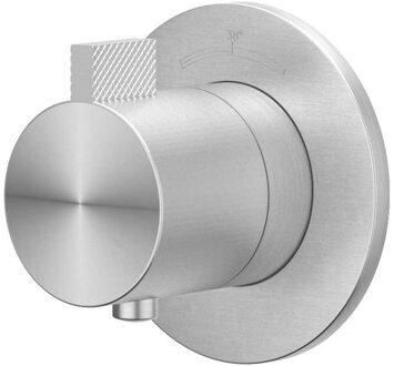Afbouwdeel IVY Tribe Inbouwthermostaat Symmetry Met Rond Rozet Geborsteld RVS316