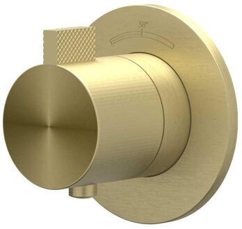 Afbouwdeel IVY Tribe Inbouwthermostaat Symmetry Met Rond Rozet RVS316 Geborsteld Mat Goud PVD Geborsteld RVS316 Mat Goud PVD