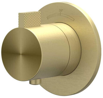 Afbouwdeel IVY Tribe Inbouwthermostaat Symmetry Met Rond Rozet RVS316 Geborsteld Mat Goud PVD Geborsteld RVS316 Mat Goud PVD