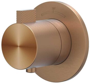 Afbouwdeel IVY Tribe Inbouwthermostaat Symmetry Met Rond Rozet RVS316 Geborsteld Mat PVD Geborsteld RVS316 Mat Koper PVD