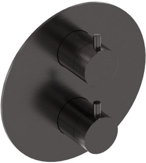 Afbouwdeel Therm. MAY Met 2-Weg Stop-Omstel Geborsteld Carbon Black Pvd Zwart