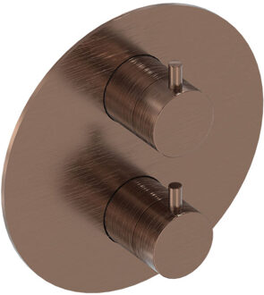 Afbouwdeel Therm. MAY Met 2-Weg Stop-Omstel Geborsteld Mat Koper Pvd
