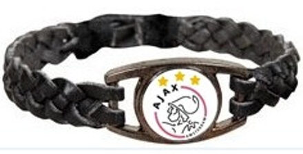 AFC Ajax Armbandje zwart leder