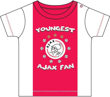 AFC Ajax baby t-shirt youngest fan rood/wit, maat 86/92