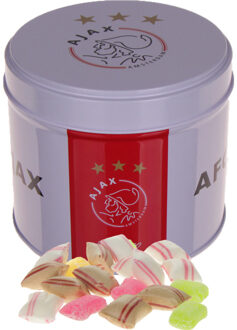 AFC Ajax blik met snoepjes wit/rood logo