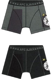 AFC Ajax boxershorts oude logo zwart/grijs 2-pack, maat S
