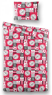 AFC Ajax dekbedovertrek all-over rood/wit, 100 x 135 cm