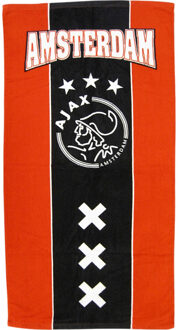 AFC Ajax handdoek rood/zwart, 50 x 100 cm