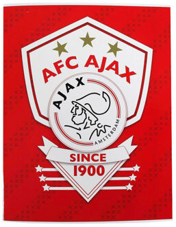 AFC Ajax schrift since 1900 A4 geruit rood