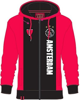 AFC Ajax sweatvest hooded Amsterdam wapen rood/zwart/rood, maat S