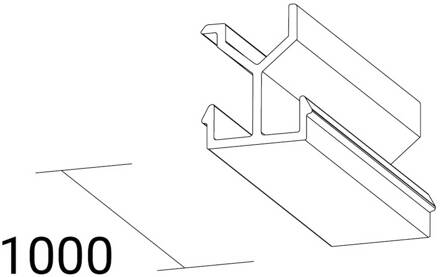 Afdekking SQUARE 48 V rail, wit, lengte 100 cm
