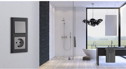 Afdekplaat/Centraalplaat - Athenis HK07 - DUO Dimmer - Mat Antraciet Grijs