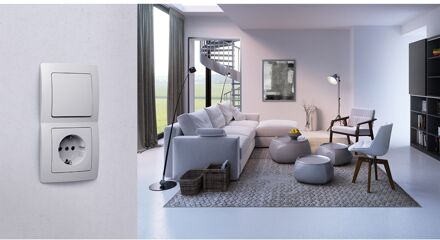 Afdekplaat Paris Coax Arctic Wit