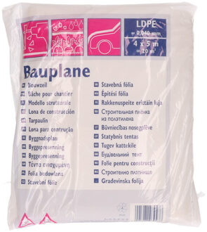 Afdekzeil - transparant - 4 x 5 m - afdekfolie - stucloper