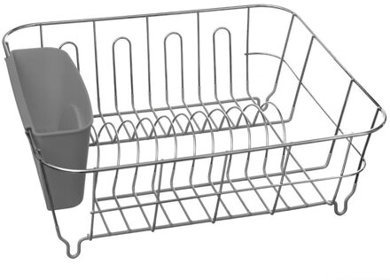 Afdruiprek - afwasrek - grijs - 36 x 32 cm - van metaal - Afwassen