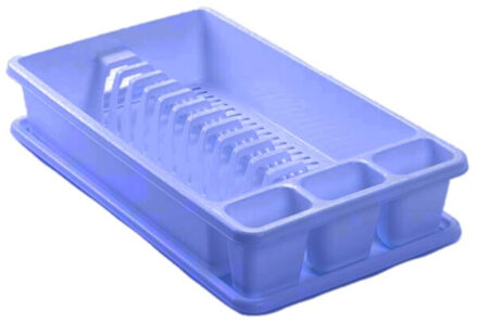 Afdruiprek met lekbak - blauw - 45 x 26 cm - afwasrek