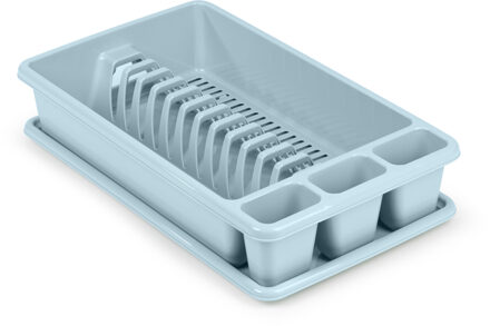 Afdruiprek met lekbak - ijsblauw - 45 x 26 cm - afwasrek