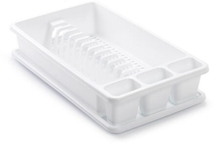 Afdruiprek met lekbak - wit - 45 x 26 cm - afwasrek