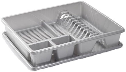 afdruiprek - zilver - kunststof - 48 x 38 x 9 cm