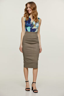 Afdrukken Navy mouwloze faux overslagtop