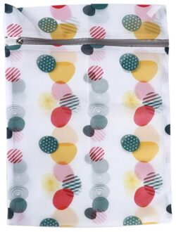Afdrukken Ritssluiting Mesh Waszak Polyester Wassen Netto Zak Voor Ondergoed Sok Wasmachine Pouch Kleding Beha Zakken 60x60cm