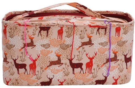 Afdrukken Wol Haak Haak Opslag Draagtas Oxford Doek Breien Garen Houder Organizer Case Voor Naaien Tool Organizer Sika hert