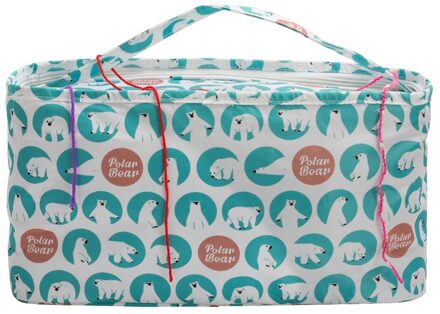 Afdrukken Wol Haak Haak Opslag Draagtas Oxford Doek Breien Garen Houder Organizer Case Voor Naaien Tool Organizer wit beer