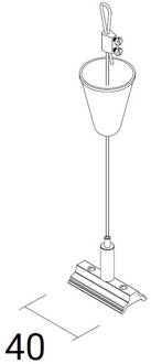 afhanghoogte SQUARE 48 V, wit, vergrendeling, pendel 2 m wit, staal