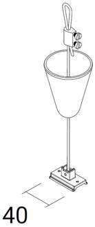 afhanghoogte SQUARE 48 V, zwart, pendelhoogte 200 cm zwart, staal