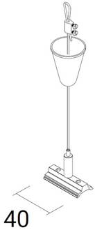 afhanghoogte SQUARE 48 V zwart, vergrendeling pendel 2 m zwart, staal