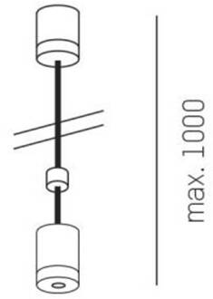Afhanghoogte voor Volare rail, 100cm, zwart