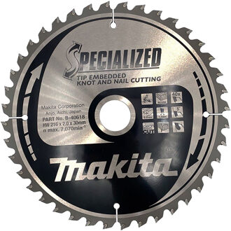 Afkortzaagblad Hout | Noest/Spijker Embedded Tip 216x30x1,4 40T - B-40618