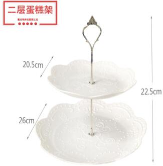 Afneembare Cake Stand Europese Stijl 2 Tier Gebak Cupcake Fruitschaal Serveren Dessert Houder Wedding Party Home Decor 1