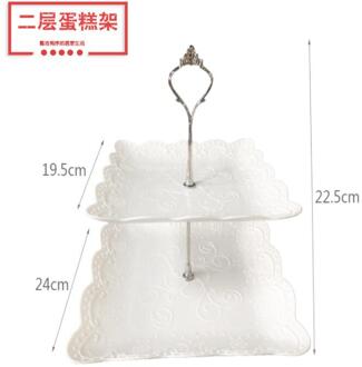 Afneembare Cake Stand Europese Stijl 2 Tier Gebak Cupcake Fruitschaal Serveren Dessert Houder Wedding Party Home Decor 3