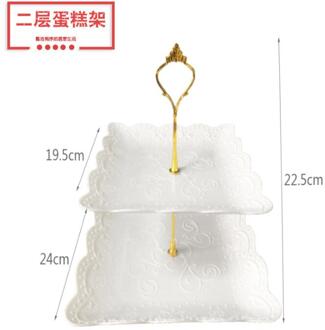 Afneembare Cake Stand Europese Stijl 2 Tier Gebak Cupcake Fruitschaal Serveren Dessert Houder Wedding Party Home Decor 5