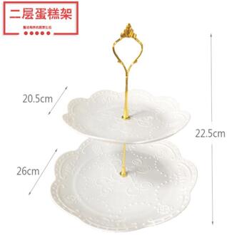 Afneembare Cake Stand Europese Stijl 2 Tier Gebak Cupcake Fruitschaal Serveren Dessert Houder Wedding Party Home Decor 6