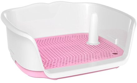 Afneembare Draagbare Hond Wc Plastic Dubbele Laag Hond Pad Training Kat Puppy Pee Wc Kleine Dieren Huisdier Indoor Leveringen Roze / M