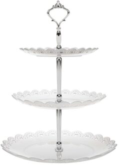 Afneembare Europese Lade Party 3 Layer Fruitschaal Dessert Snoep Schotel Cake Stand Wedding Party Home Decoratie Trays doorzichtig