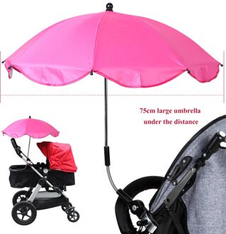 Afneembare Kinderwagen Paraplu 360 Graden Verstelbare Baby Kinderwagen Cover 75Cm Diameter Uv Zonnescherm Parasol Met Klem roze