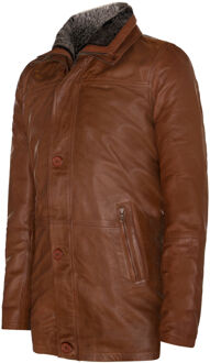 Afneembare kraag, halflange warme jas Bruin - 5XL