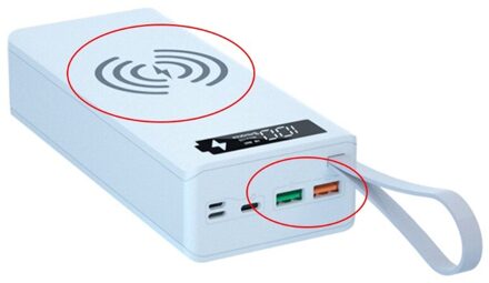 Afneembare QC3.0 Pd Lcd-scherm Diy 16X18650 Batterij Case Power Bank Shell Zonder Batterij 10W Draadloze Opladen doos wit