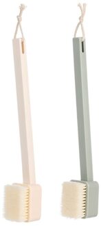 Afneembare Terug Scrubber Bad Borstel Met Lange Steel Body Exfoliërende Schoon Tool roos