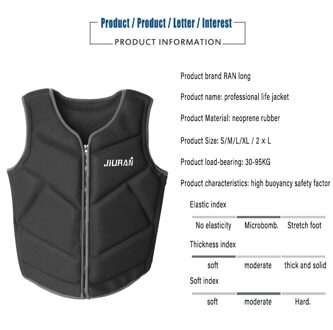 Afneembare Vissen Vest Vissen Zwemvest Drijvende Jas Handig Duurzaam Verstelbare Volwassen Zwarte Zeilen Rescue XL