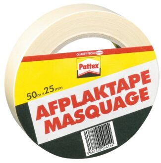 Afplaktape Pattex 25mmx50m creme