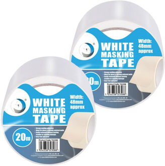 afplaktape/verftape transparant 2 stuks 20 meter x 24 mm - Tape (klussen)